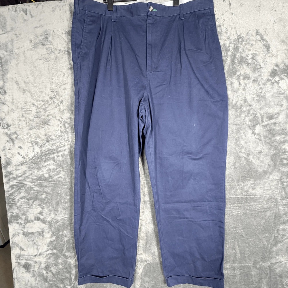 Tommy Hilfiger Mens Pleated Chino Pants Size‎ 42x32 Navy Blue Cotton
